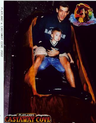 Elliot & Doug on Log Flume in Ocean City Sept 2002