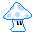 A blue mushroom