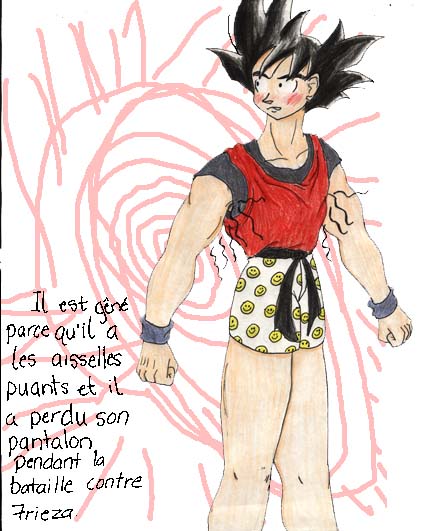 Goku is embarrassed by an uncivilized smell