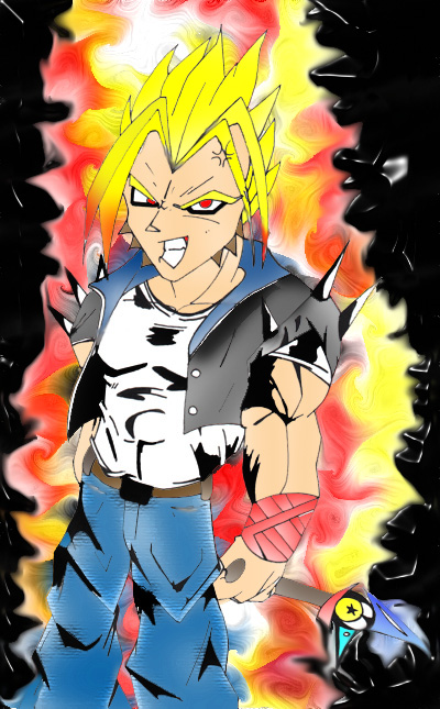 Vegeta as a biker