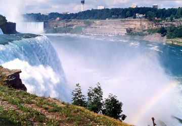 Double rainbows over the American Falls