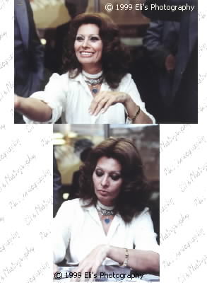 Sophia Loren signing autographs