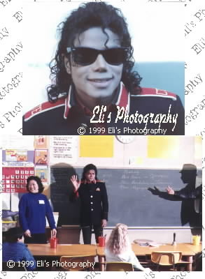 Michael Jackson visiting a California school