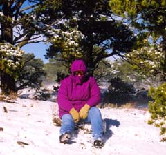 Ellen in the snow, again 