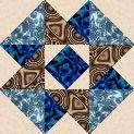 blue, brown block
