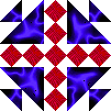 red, blue bird's nest block