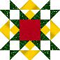 red, green, gold star block