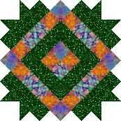 green, gold, blue, white block