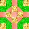 peach, yellow, green block