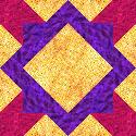 pink, purple, gold block