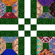 multi, green, white block