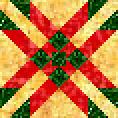 red, green, gold block