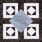 blue, black, white block