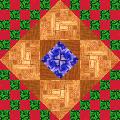 red, green, brown, blue block