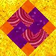 purple, red, orange, gold block