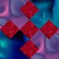 blue, purple, red block