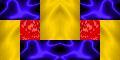 red, blue, gold block