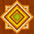 green, orange, brown, cream block