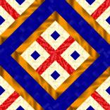 red, blue, gold, cream block