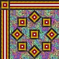 gold, red, black, multicolor block