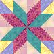 green, gold, blue, pink block