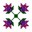 red multi tulips block