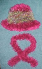 rainbow brim hat and scarf