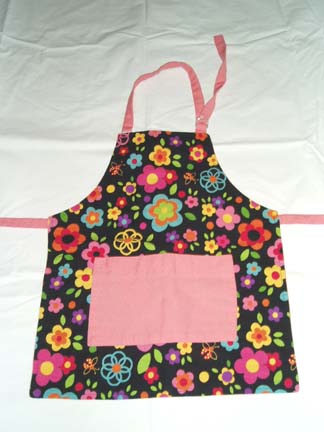 Black & Pink Floral Apron