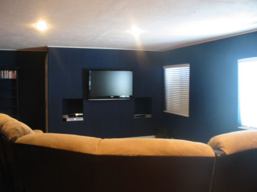 TV & behind couch