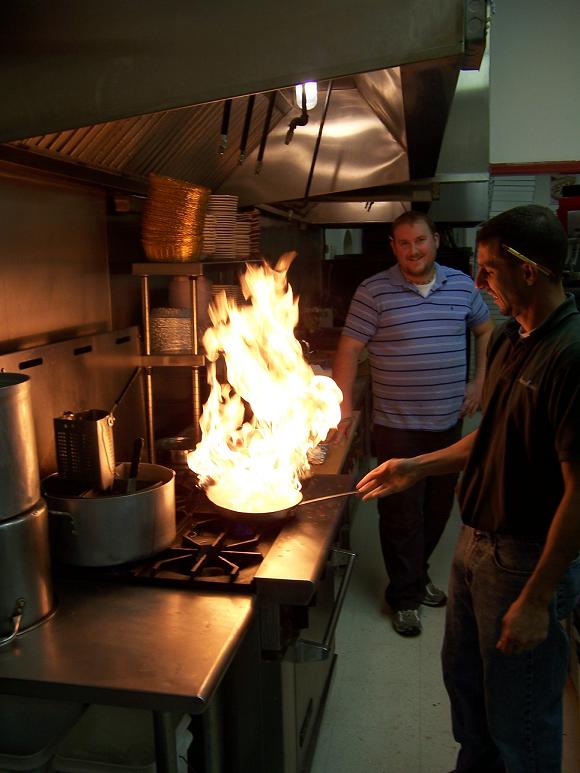 Frying pan flame