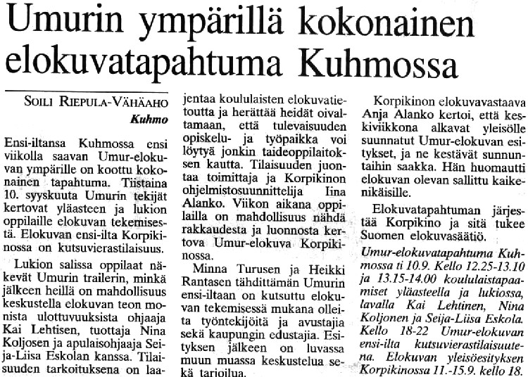 Kainuun Sanomat 7.9.2002