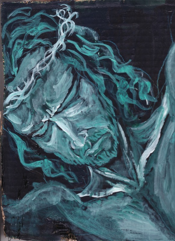 painted in acrylic on cardboard (yeah, cardboard again)