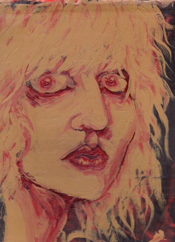 Courtney in 1990--acrylic on cardboard (yes, cardboard)