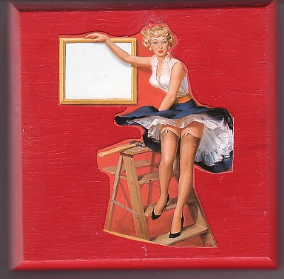 the dizzy broad doesn't even realize she's hanging an empty picture frame