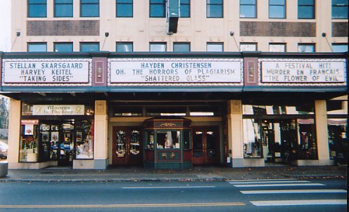 This is the Tivoli theater.&nbsp; The marquee reads 'Oh, the horrors of plagarism'.&nbsp; Cracked me up