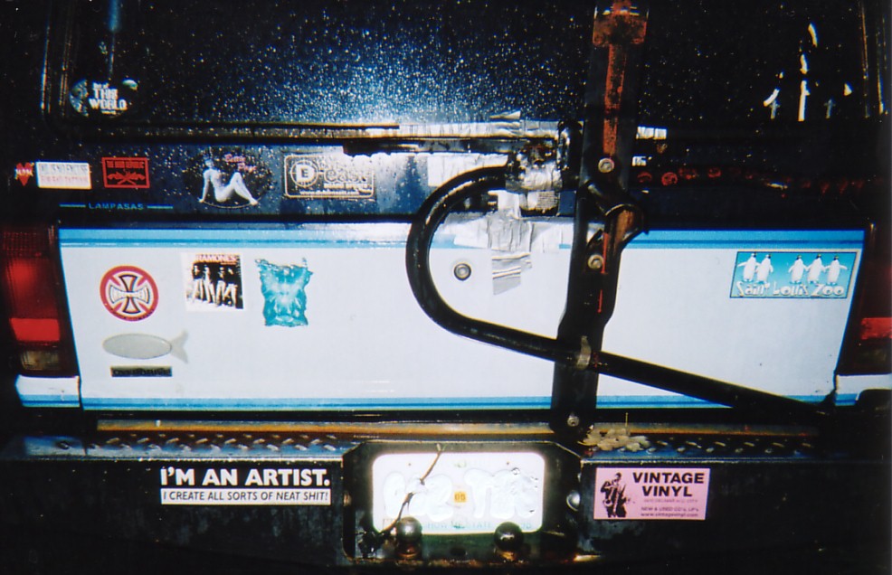 O.J. the Ford Bronco... can you tell what all the stickers say?