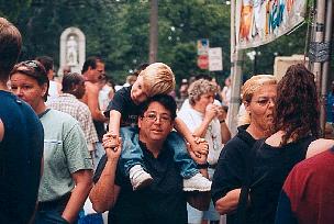 "Holding On" . Baltimore GLBT Pride . 16jun02 . EXB Protest Photo