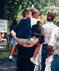 "Holding On" . Baltimore GLBT Pride . 16jun02 . EXB Protest Photo
