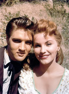 Debra with Elvis during the filming of Love Me Tender