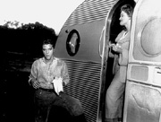 Elvis Presley and Debra Paget on the set of Love Me Tender 20th Century Fox, 1956.