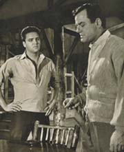 Gig Young as Willy Grogan with Elvis in Kid Galahad