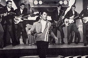 Elvis and the band in Speedway