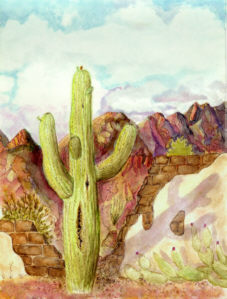 southwestern art, watercolor painting