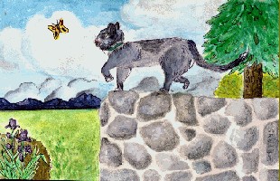 cat art, cat painting
