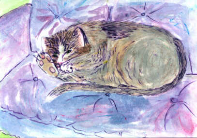 cat art, cat painting