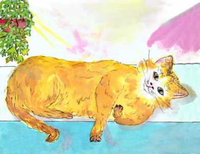 cat art, cat painting
