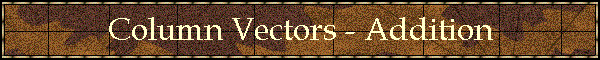 Column Vectors - Addition