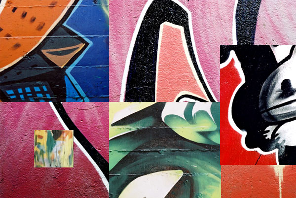 composici&oacute;n de Emi Y&aacute;&ntilde;ez, basada en grafitis