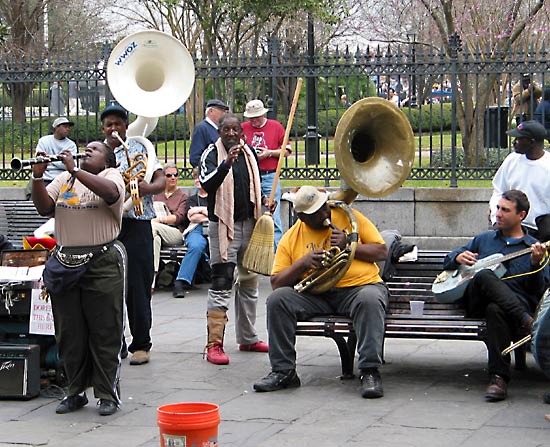 Jackson Square Band playing jazz outside of St. Louis Cathedral...a typical site on any given day in the Square.