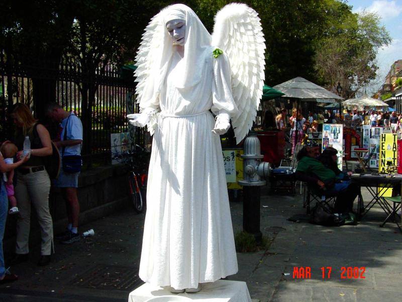 A regular Jackson Square performer.